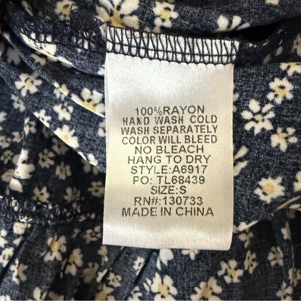 Umgee Baby Doll Black and White Floral Dress. Size S - Picture 9 of 10